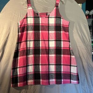 Pink and black mini dress